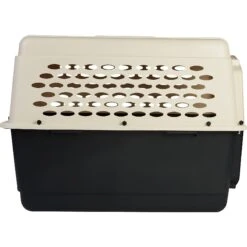 Frisco Plastic Dog & Cat Kennel, Almond & Black -Frisco Shop 120138 PT5. AC SS1800 V1554383939