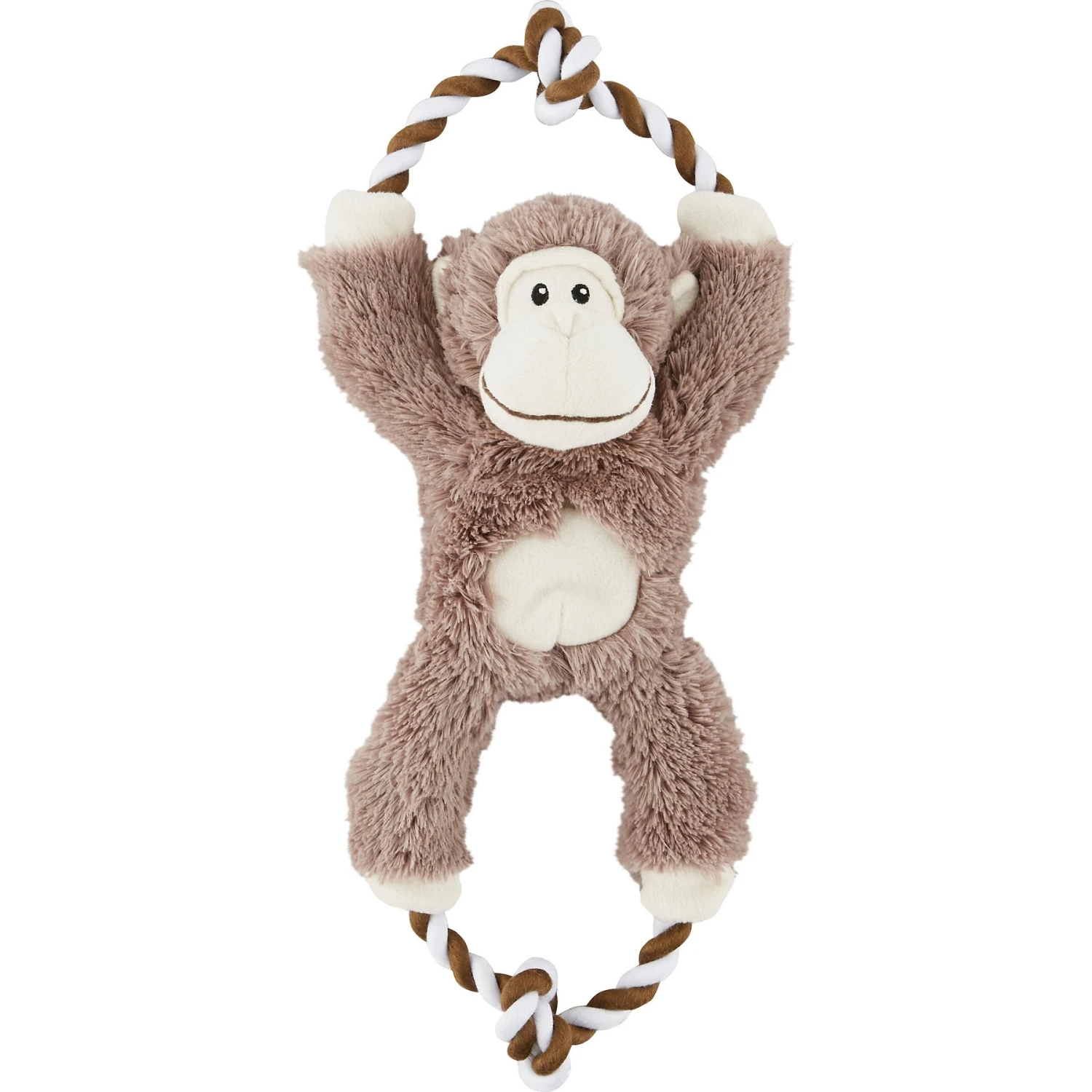 Frisco Monkey Plush With Rope Squeaky Dog Toy 1 Frisco Monkey Plush With Rope Squeaky Dog Toy