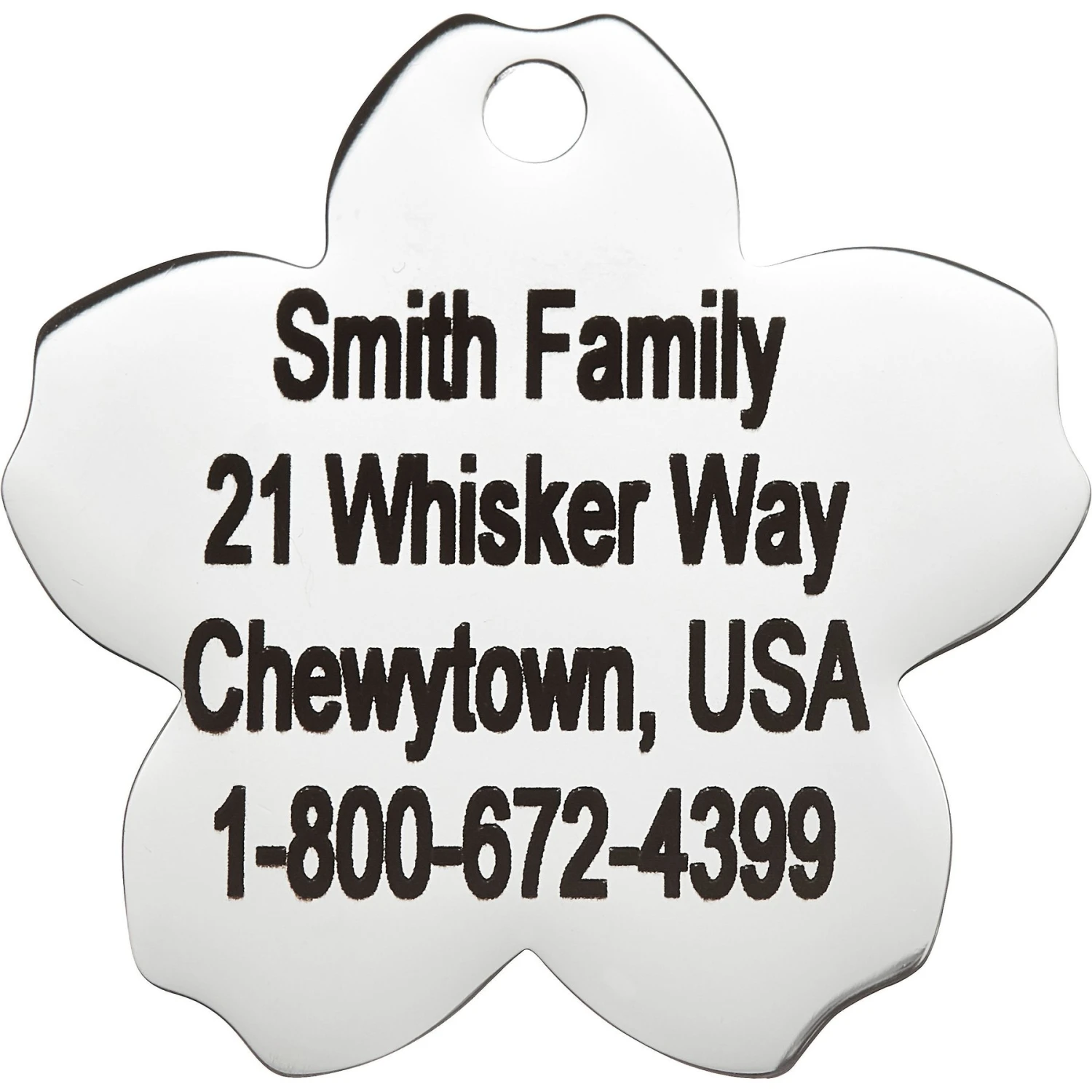 Frisco Stainless Steel Personalized Dog & Cat ID Tag, Flower 4 Frisco Stainless Steel Personalized Dog & Cat ID Tag, Flower - Image 4