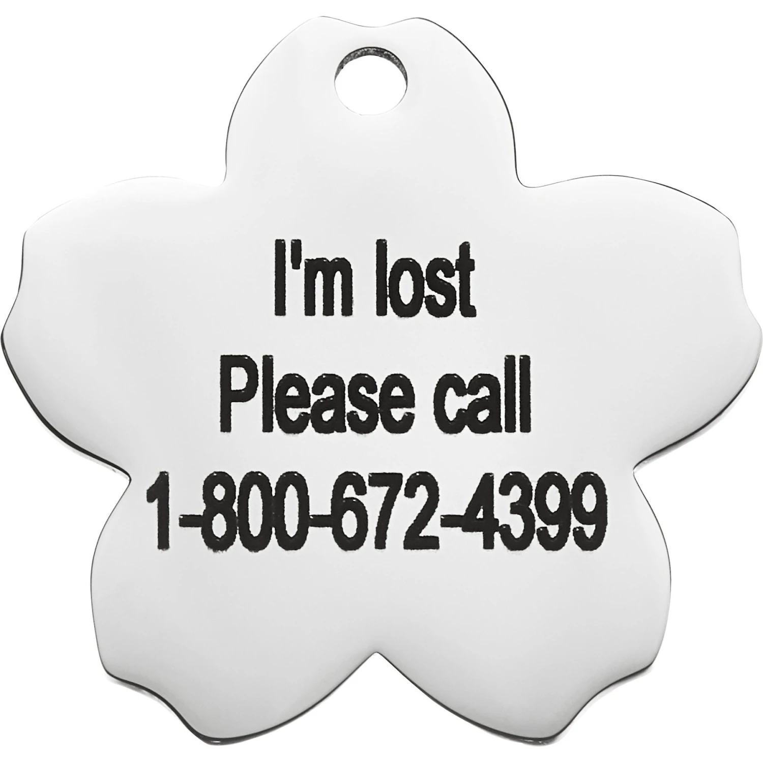 Frisco Stainless Steel Personalized Dog & Cat ID Tag, Flower 5 Frisco Stainless Steel Personalized Dog & Cat ID Tag, Flower - Image 5