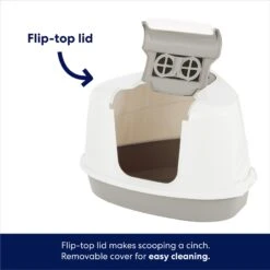 Frisco Flip Top Hooded Corner Cat Litter Box, Large, 21-in -Frisco Shop 155656 PT2. AC SS1800 V1675279988