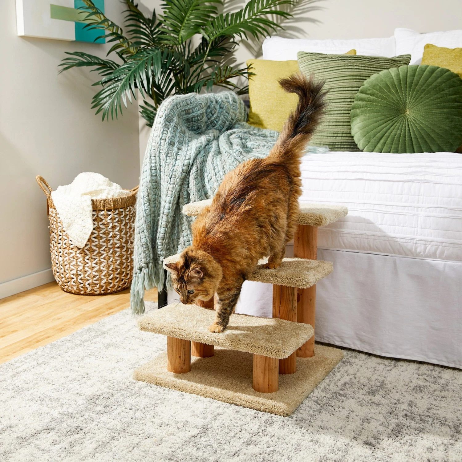 Frisco 20-in 3-Step Real Carpet Wooden Cat Steps 1 Frisco 20-in 3-Step Real Carpet Wooden Cat Steps