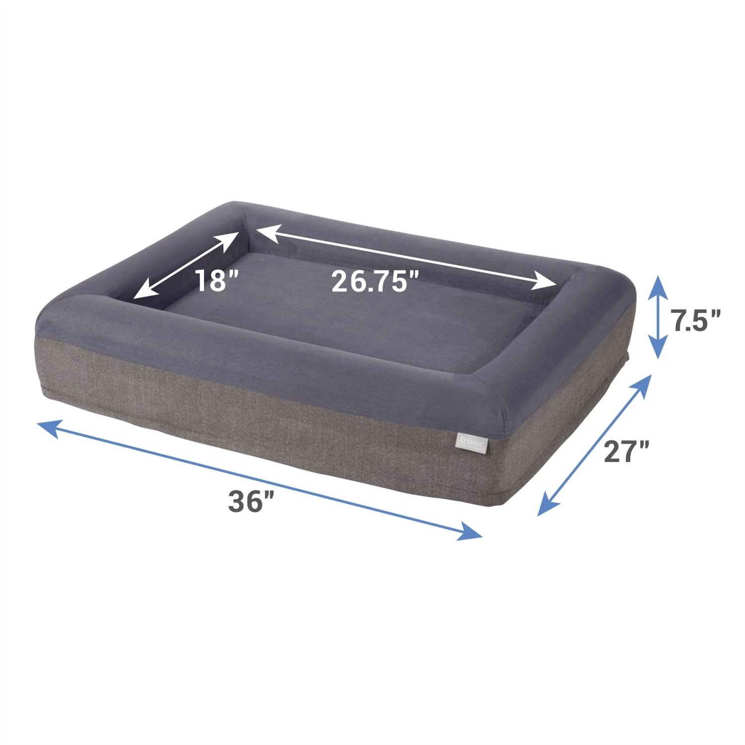Frisco Orthopedic Rectangular Bolster Cat & Dog Bed W/Removable Cover 2 Frisco Orthopedic Rectangular Bolster Cat & Dog Bed W/Removable Cover - Image 2