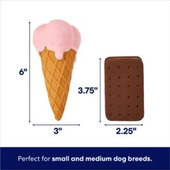 Frisco Ice Cream Sandwich & Ice Cream Cone Latex Squeaky Dog Toy -Frisco Shop 213840 PT1. AC SS1800 V1695748409