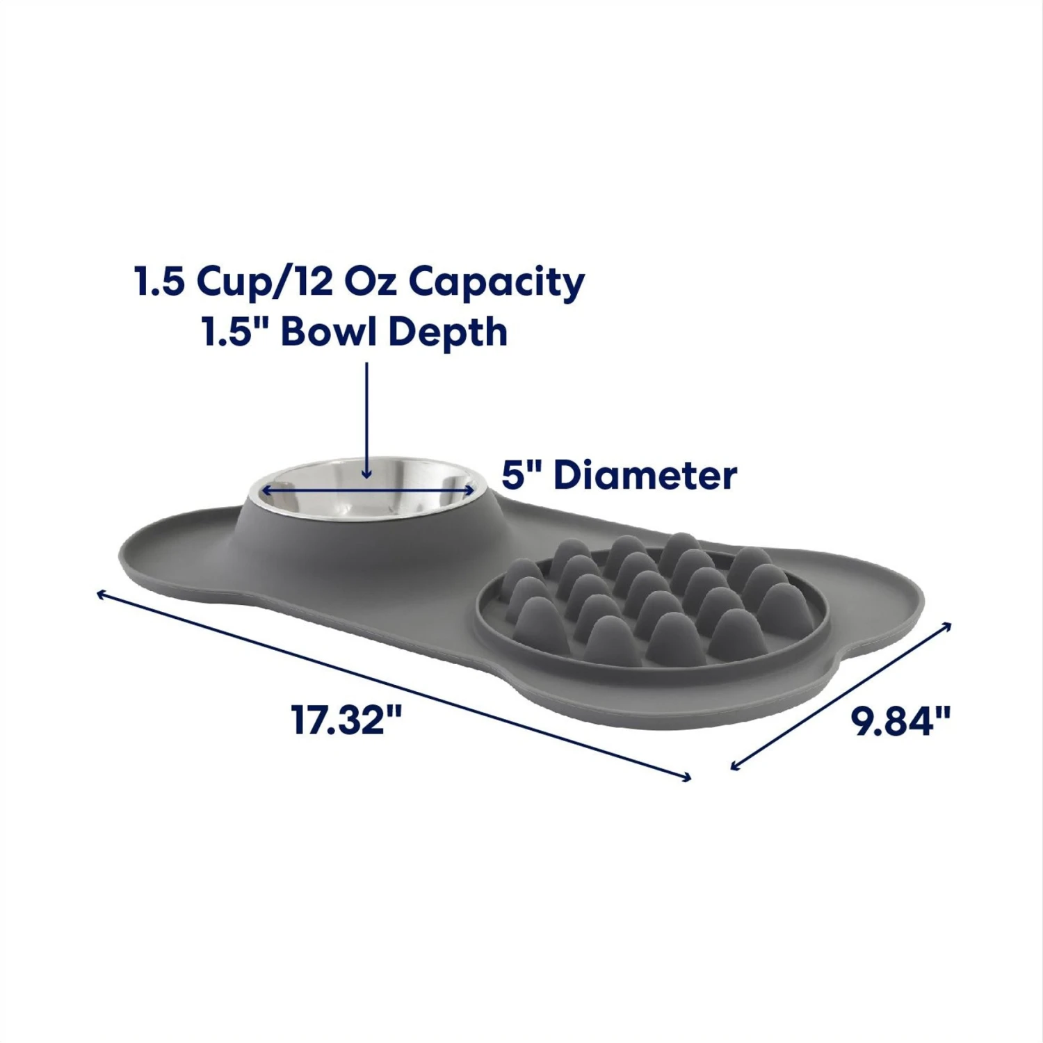 Frisco Silicone Slow Feeder Mat With Stainless Steel Bowl 2 Frisco Silicone Slow Feeder Mat With Stainless Steel Bowl - Image 2