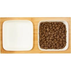 Frisco Square Melamine Dog & Cat Bowl Set With Bamboo Stand -Frisco Shop 232076 PT3. AC SS1800 V1605145031