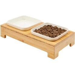 Frisco Square Melamine Dog & Cat Bowl Set With Bamboo Stand -Frisco Shop 232076 PT6. AC SS1800 V1684761684