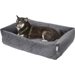 Frisco Velvet Rectangular Bolster Cat & Dog Bed -Frisco Shop 232181 PT2. AC SS1800 V1600351586