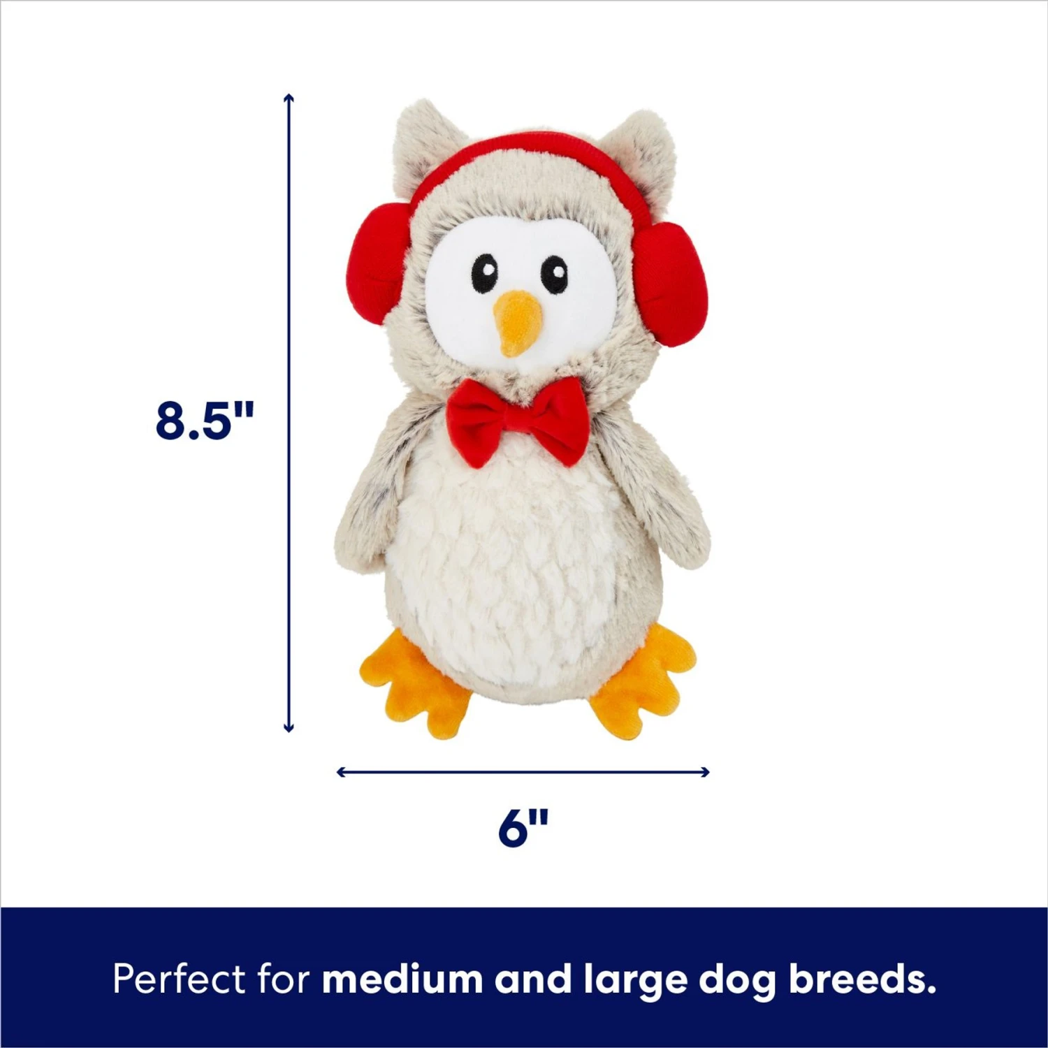 Frisco Holiday Owl Plush Squeaky Dog Toy 2 Frisco Holiday Owl Plush Squeaky Dog Toy - Image 2