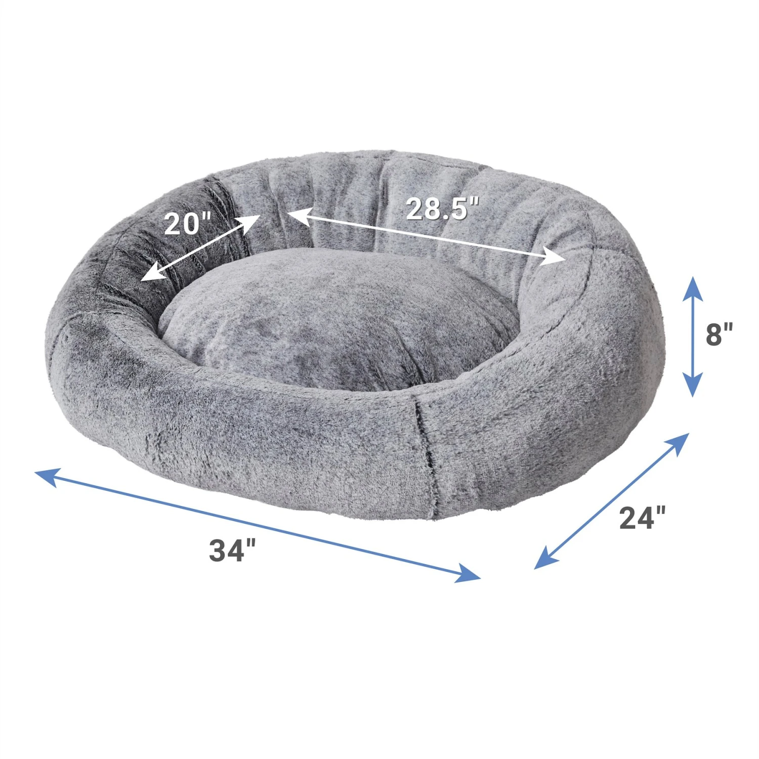 Frisco Plush Camel Back Donut Bolster Cat & Dog Bed 2 Frisco Plush Camel Back Donut Bolster Cat & Dog Bed - Image 2
