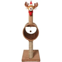 Frisco Holiday 52.3-in Reindeer Cat Scratching Post & Tunnel -Frisco Shop 236569 PT3. AC SS1800 V1601332856
