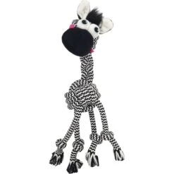 Frisco Zebra Rope Squeaky Dog Toy