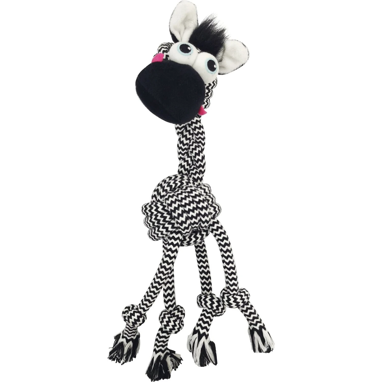 Frisco Zebra Rope Squeaky Dog Toy 1 Frisco Zebra Rope Squeaky Dog Toy