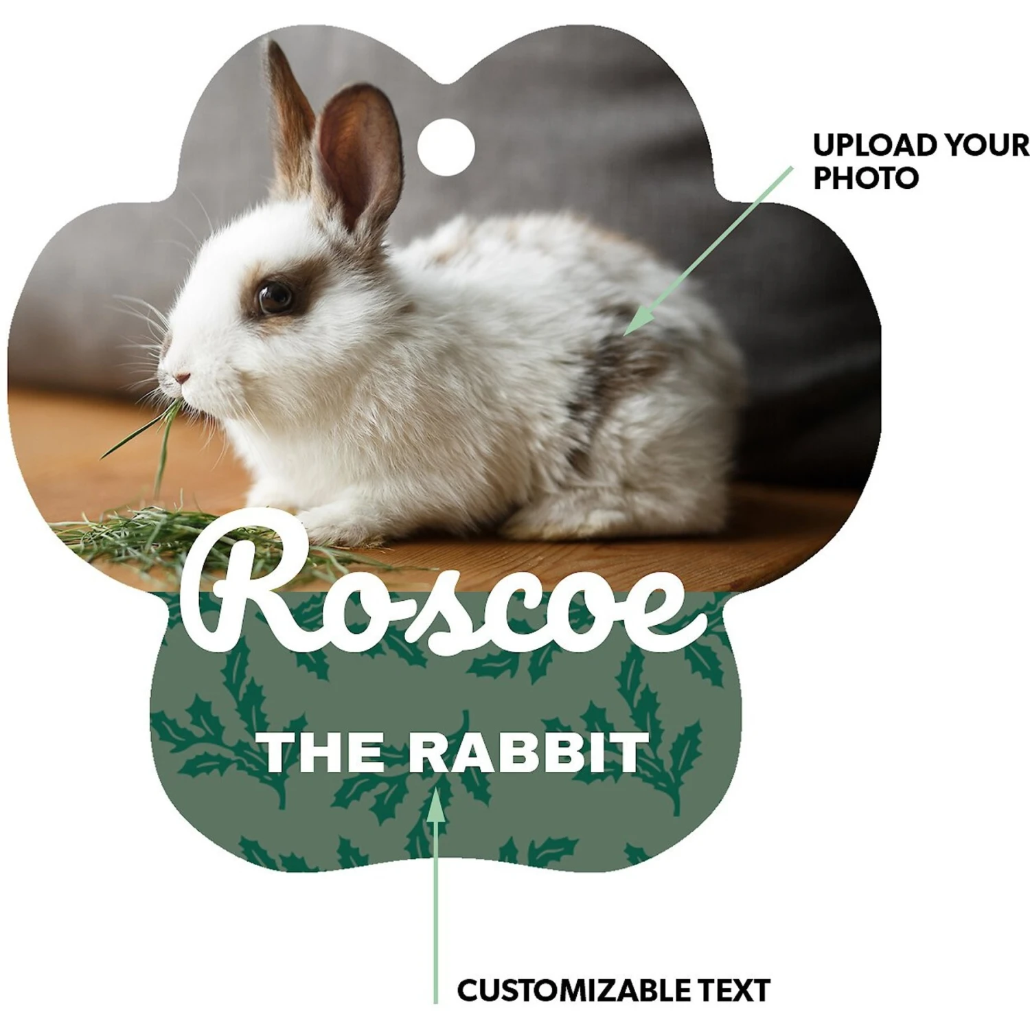 Frisco Holly Leaves Paw Shape Metal Personalized Dog & Cat Holiday Ornament 2 Frisco Holly Leaves Paw Shape Metal Personalized Dog & Cat Holiday Ornament - Image 2