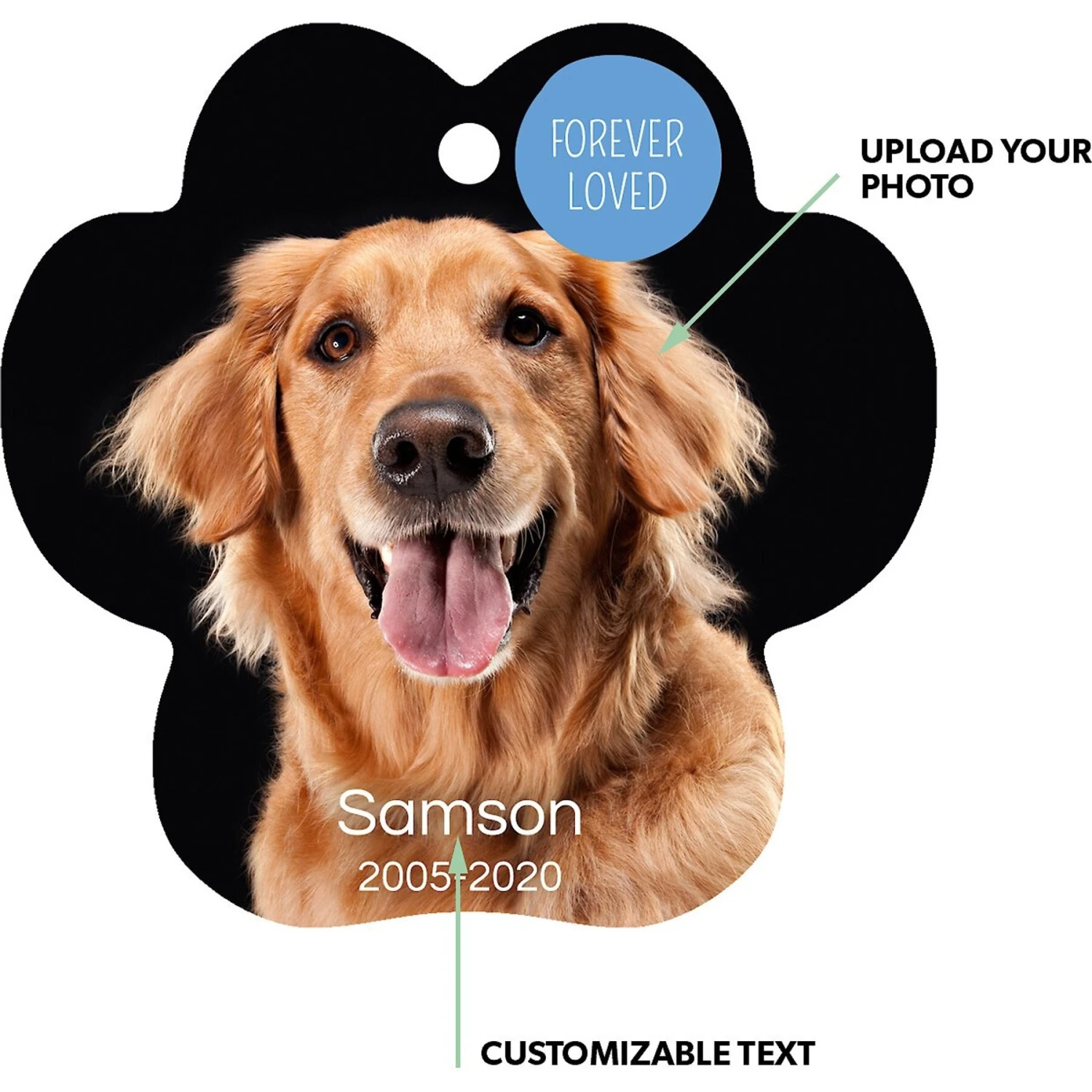 Frisco "Forever Loved" Paw Shape Metal Personalized Dog & Cat Holiday Ornament 2 Frisco "Forever Loved" Paw Shape Metal Personalized Dog & Cat Holiday Ornament - Image 2