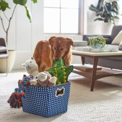 Frisco Rectangle Collapsible Pet Toy Storage Bin, Navy Herringbone 9 Frisco Rectangle Collapsible Pet Toy Storage Bin, Navy Herringbone -Frisco Shop 250574 PT3. AC SS1800 V1615572218