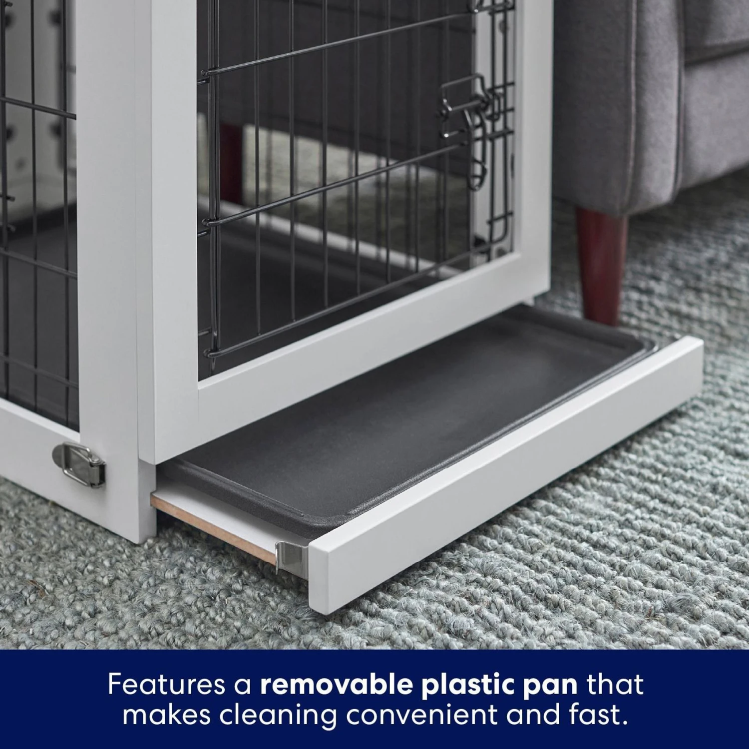 Frisco Double Door Furniture Style Dog Crate, White 4 Frisco Double Door Furniture Style Dog Crate, White - Image 4