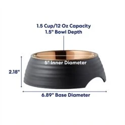 Frisco Matte Black Design Light Copper Stainless Steel Dog & Cat Bowl -Frisco Shop 253051 PT1. AC SS1800 V1685732020