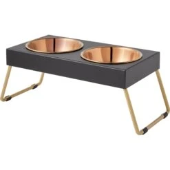 Frisco Copper Stainless Steel Elevated Foldable Double Dog & Cat Bowls -Frisco Shop 253060 PT6. AC SS1800 V1616595426