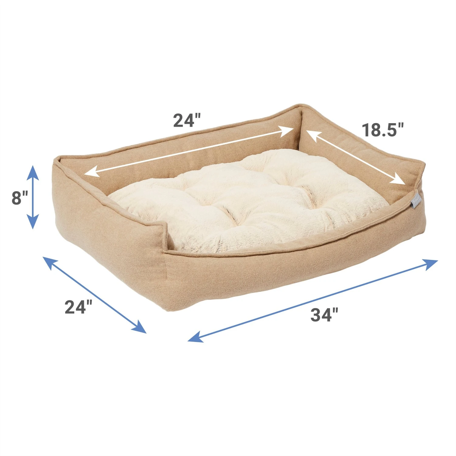 Frisco Faux Felt Flange Edge Bolster Cat & Dog Bed 2 Frisco Faux Felt Flange Edge Bolster Cat & Dog Bed - Image 2