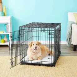 Frisco Heavy Duty Fold & Carry Double Door Collapsible Wire Dog Crate & Frisco Wire Dog & Small Pet Exercise Pen With Step-Through Door -Frisco Shop 255537 PT2. AC SS1800 V1603646531