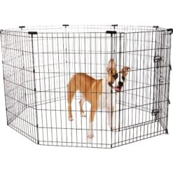 Frisco Heavy Duty Fold & Carry Double Door Collapsible Wire Dog Crate & Frisco Wire Dog & Small Pet Exercise Pen With Step-Through Door -Frisco Shop 255537 PT4. AC SS1800 V1603646503