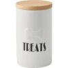 Frisco Ceramic Treat Jar With Wood Lid