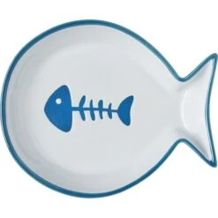 Frisco Fish Shaped Non-skid Ceramic Cat Dish -Frisco Shop 256109 PT5. AC SS1800 V1617196903