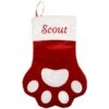 Frisco Sherpa Plaid Paw Holiday Personalized Dog & Cat Stocking