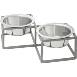 Frisco Elevated Diamond Stainless Steel Double Diner Dog & Cat Bowl -Frisco Shop 257147 PT2. AC SS1800 V1612365678