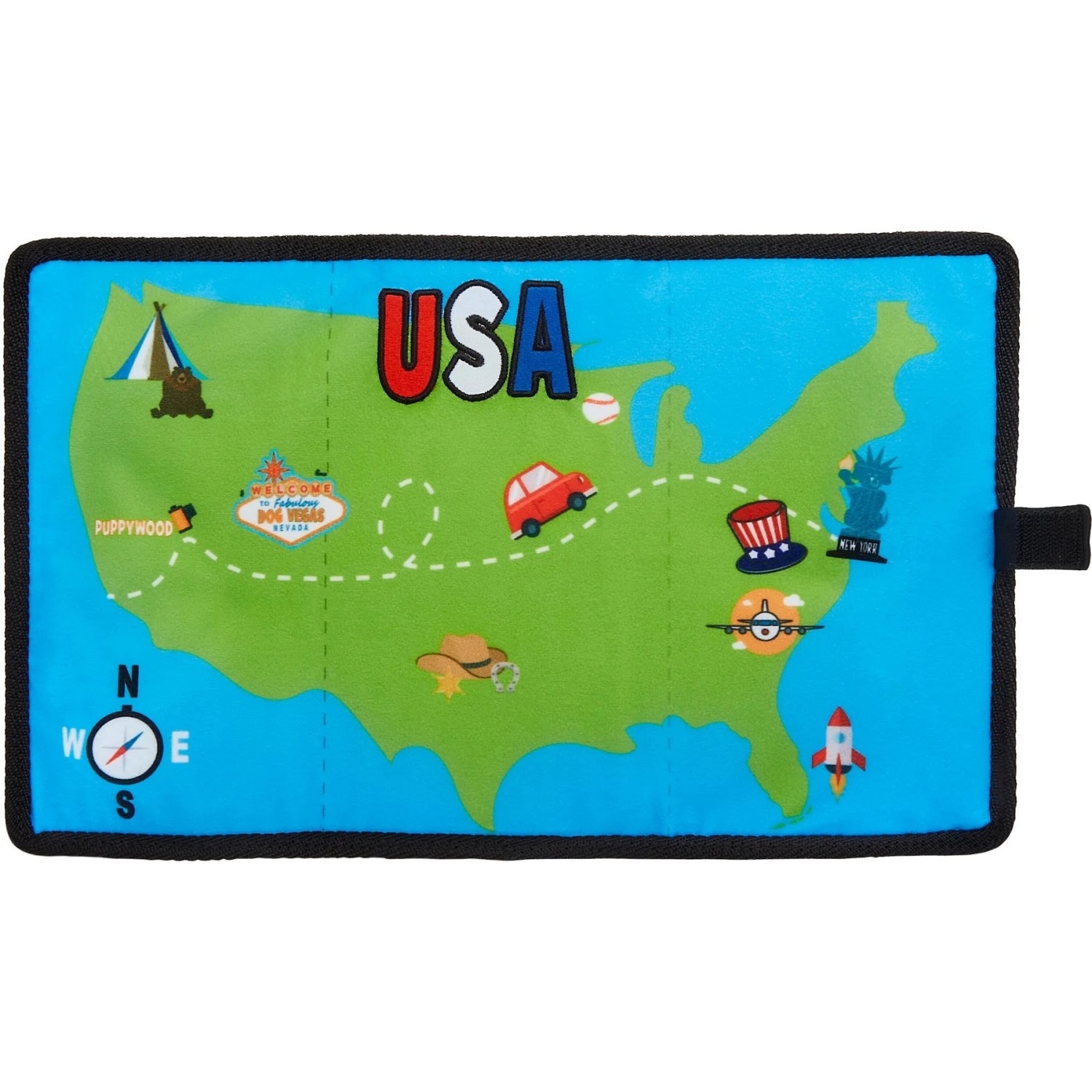 Frisco Road Trip Foldable Map Flat Plush Squeaky Dog Toy 1 Frisco Road Trip Foldable Map Flat Plush Squeaky Dog Toy