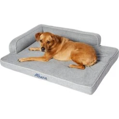 Frisco Faux Linen Corner Personalized Bolster Dog Bed W/Removable Cover, Harbour Blue, XL -Frisco Shop 262161 PT2. AC SS1800 V1615568485