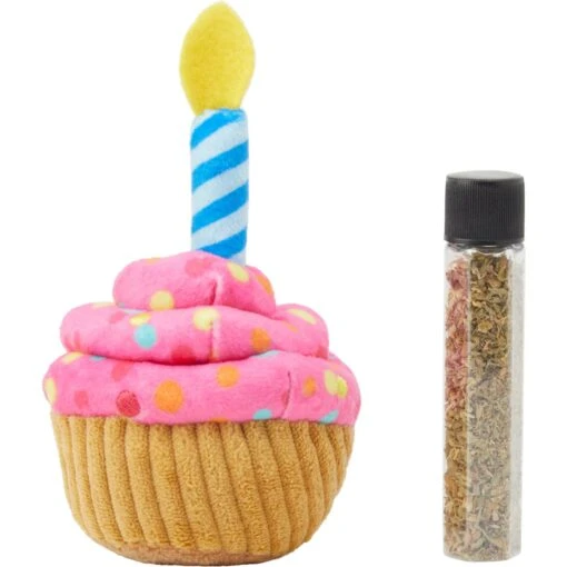 Frisco Birthday Cupcake Plush Cat Toy With Refillable Catnip -Frisco Shop 264456 MAIN. AC SS1800 V1620395232