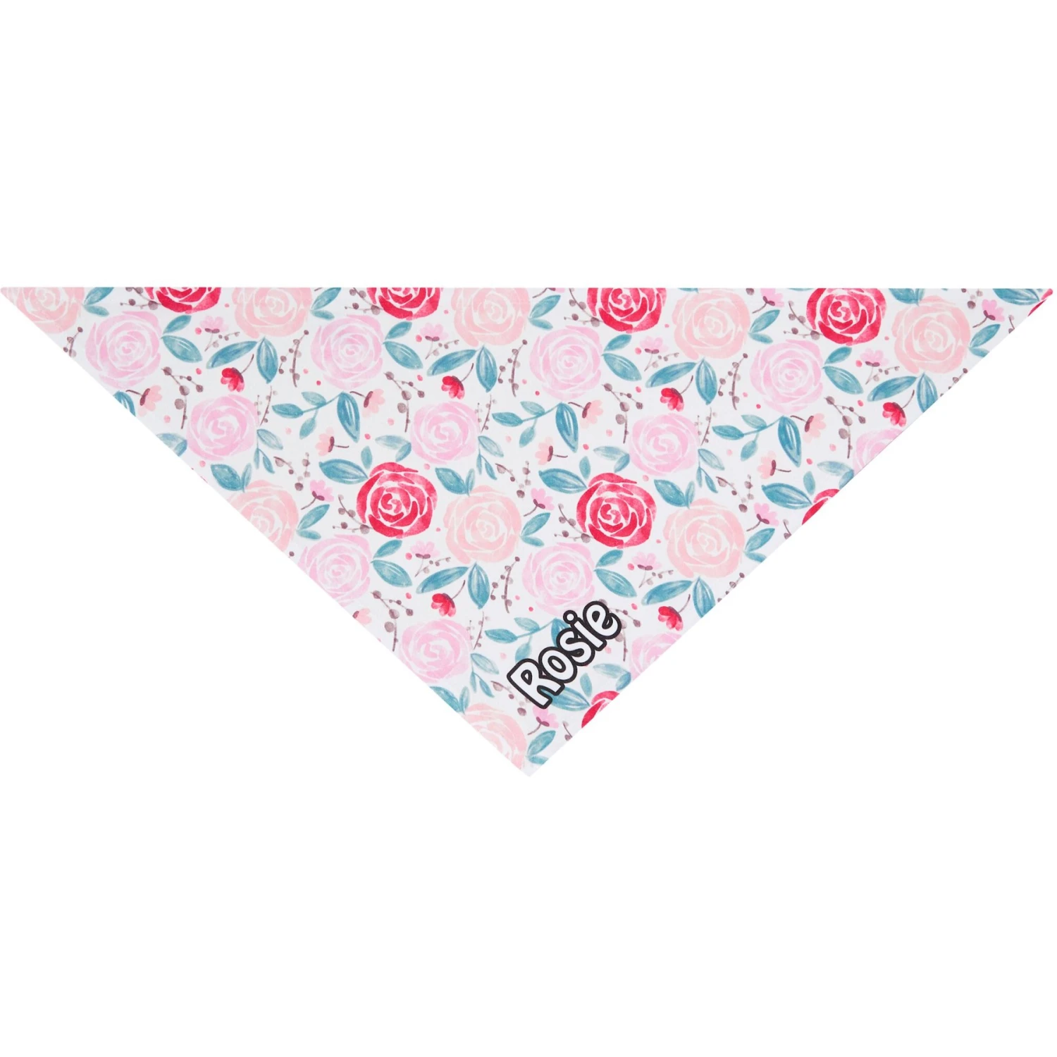 Frisco Watercolor Roses Personalized Dog & Cat Bandana 3 Frisco Watercolor Roses Personalized Dog & Cat Bandana - Image 3