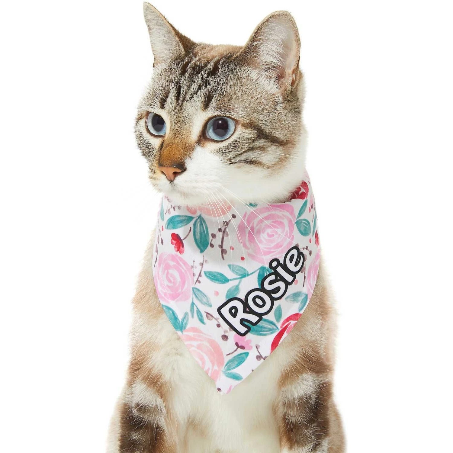 Frisco Watercolor Roses Personalized Dog & Cat Bandana 7 Frisco Watercolor Roses Personalized Dog & Cat Bandana - Image 7