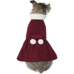 Frisco Mediumweight Pom Pom Bow Dog & Cat Peacoat Dress, Red 9 Frisco Mediumweight Pom Pom Bow Dog & Cat Peacoat Dress, Red -Frisco Shop 268200 PT2. AC SS1800 V1628797391