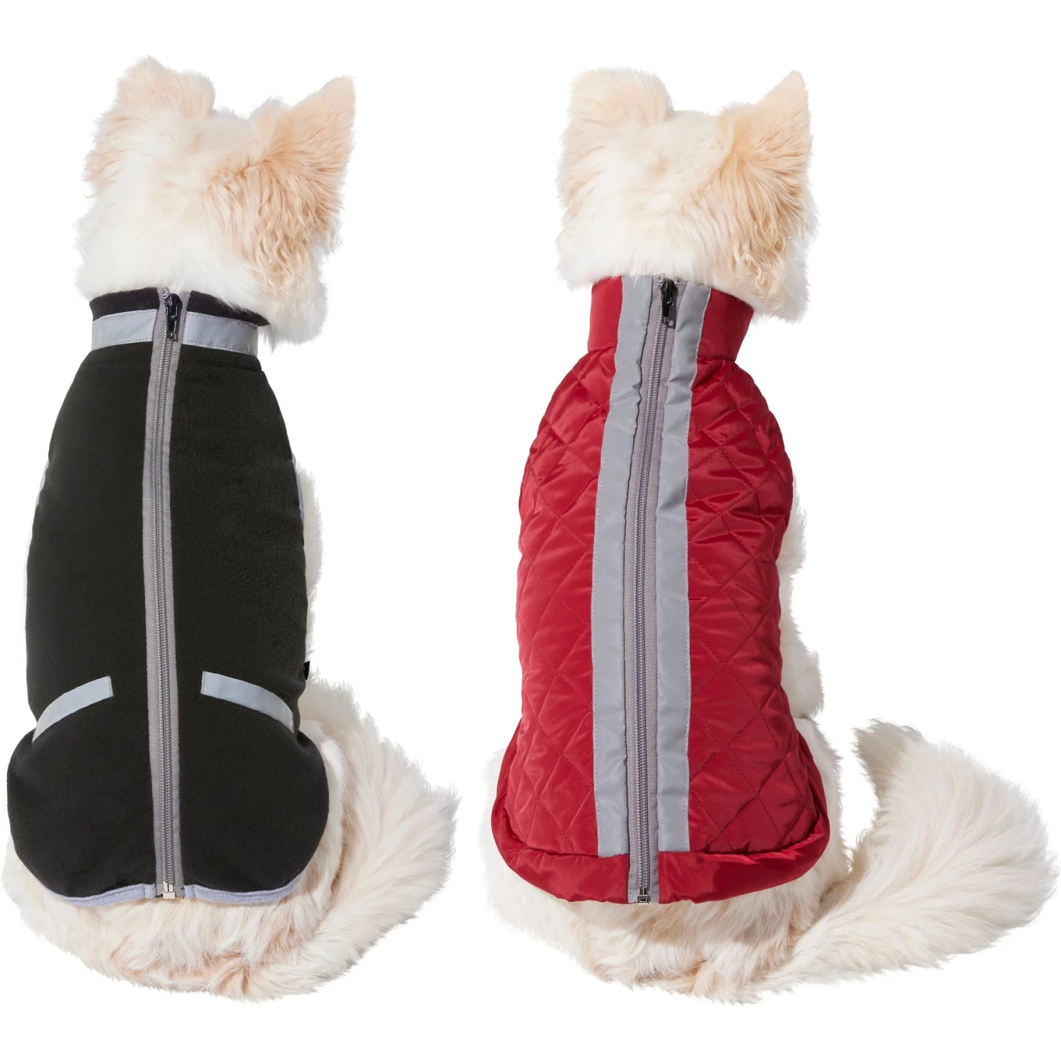 Frisco Mediumweight Reflective 2-in-1 Dog & Cat Fleece Coat 1 Frisco Mediumweight Reflective 2-in-1 Dog & Cat Fleece Coat