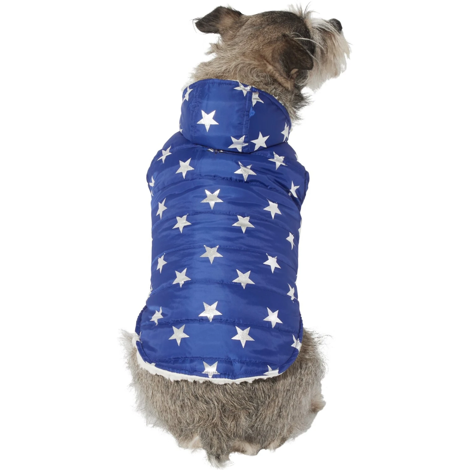 Frisco Mediumweight Metallic Star Print Insulated Dog & Cat Parka, Navy 1 Frisco Mediumweight Metallic Star Print Insulated Dog & Cat Parka, Navy