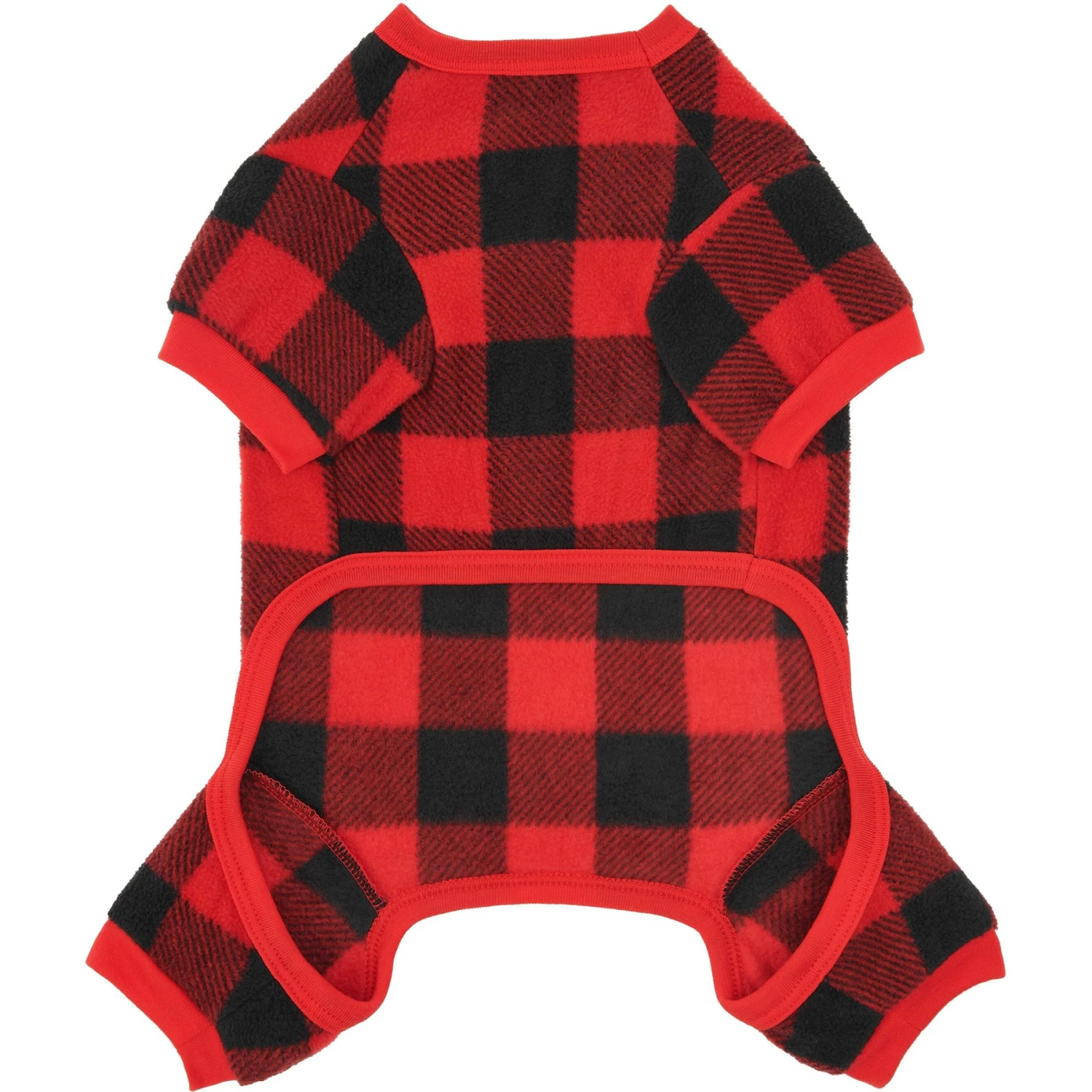 Frisco Dog & Cat Cozy Polar Fleece PJs, Red Plaid 4 Frisco Dog & Cat Cozy Polar Fleece PJs, Red Plaid - Image 4