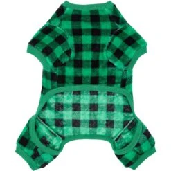 Frisco Dog & Cat Cozy Plush Fleece PJs, Green Plaid -Frisco Shop 268517 PT4. AC SS1800 V1637682124