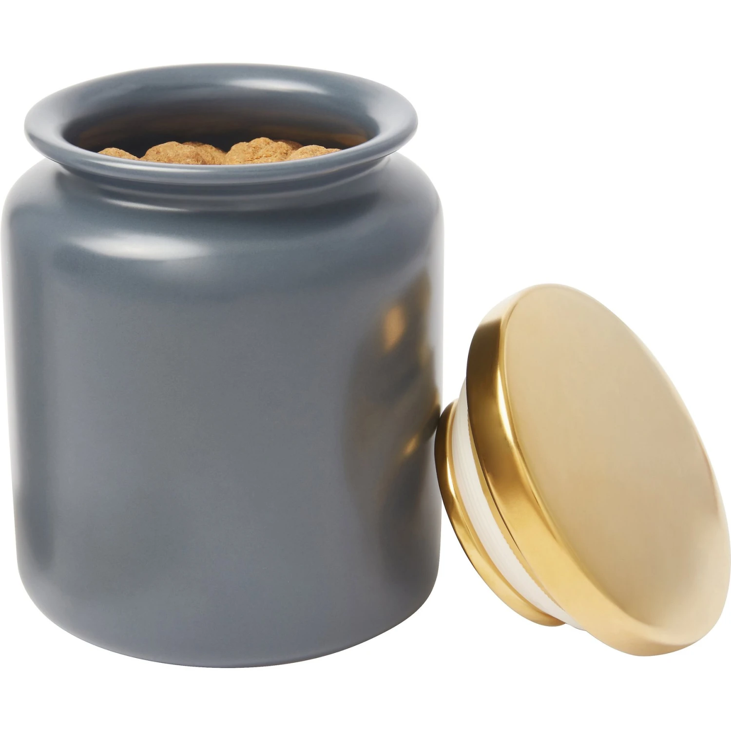 Frisco Modern Gold Rim Ceramic Treat Jar 5 Frisco Modern Gold Rim Ceramic Treat Jar - Image 5