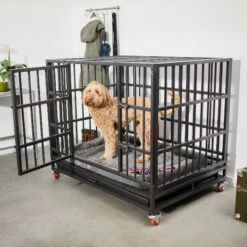 Frisco Ultimate Foldable & Stackable Heavy Duty Steel Metal Single Door Dog Crate