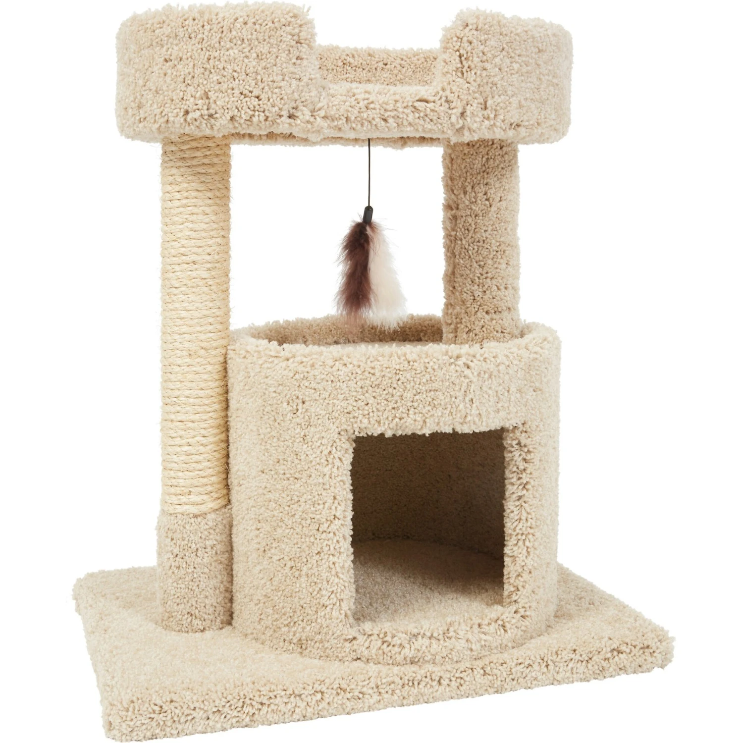 Frisco 27-in Real Carpet Cat Tree With Condo And Oval Perch 4 Frisco 27-in Real Carpet Cat Tree With Condo And Oval Perch - Image 4