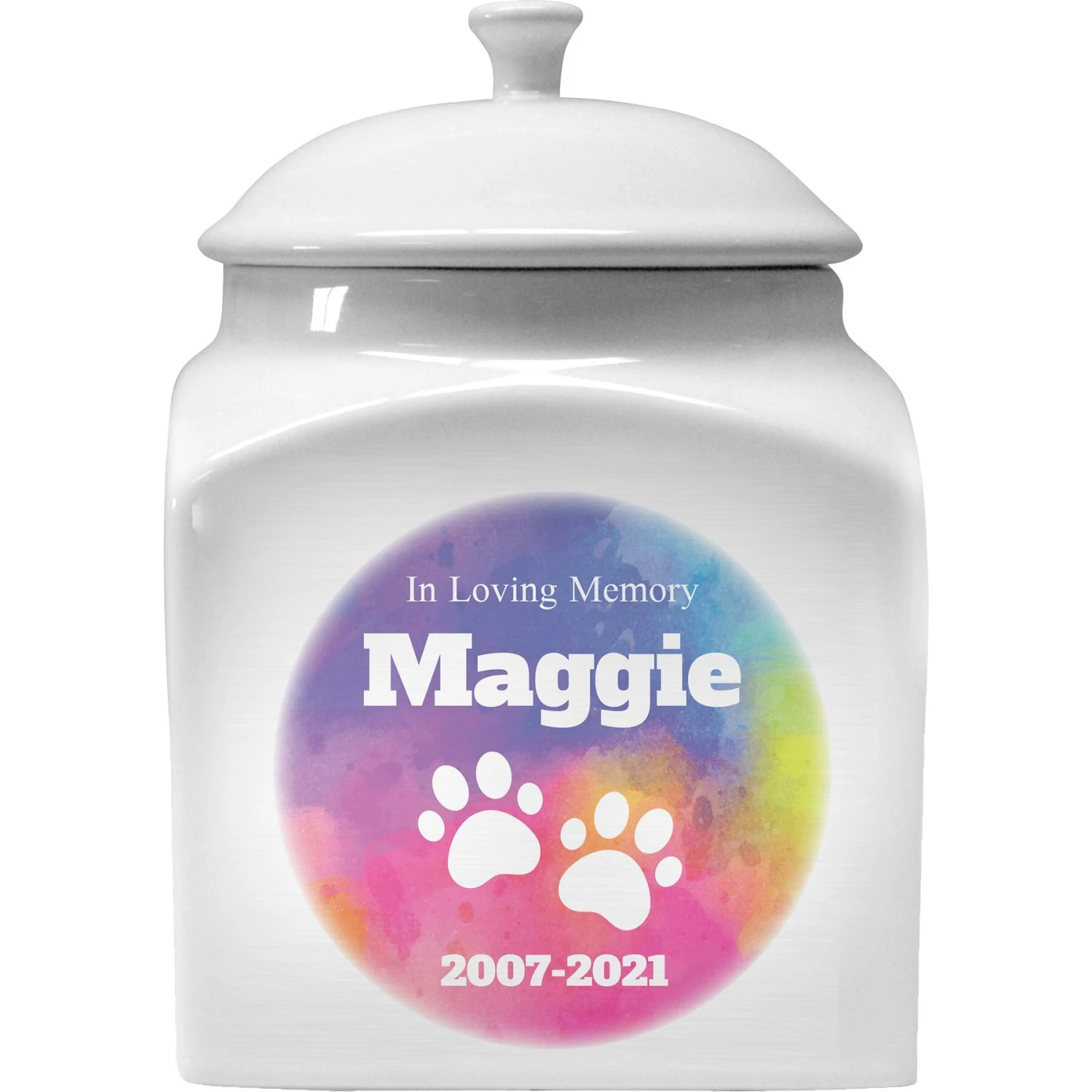 Frisco "In Loving Memory" Paw Print Personalized Urn 1 Frisco "In Loving Memory" Paw Print Personalized Urn