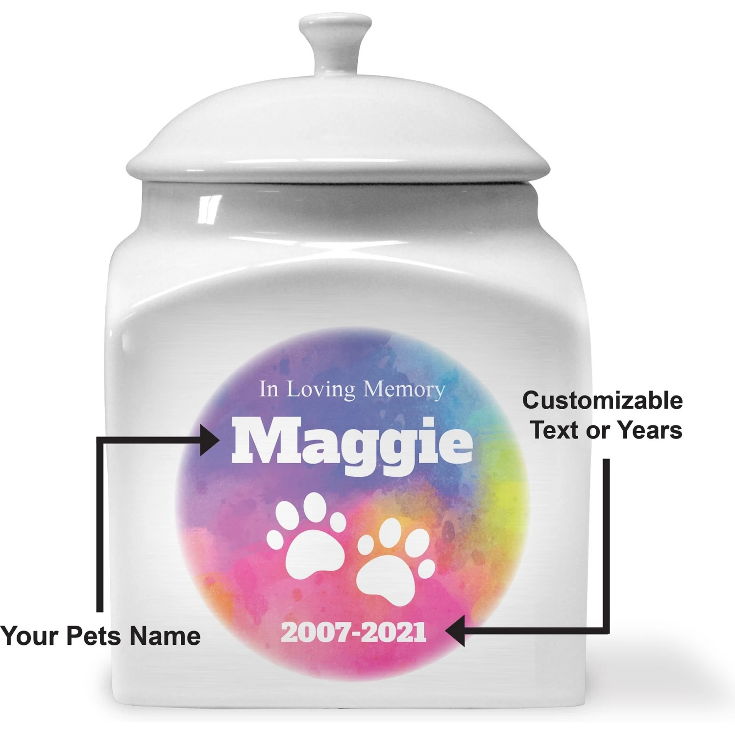 Frisco "In Loving Memory" Paw Print Personalized Urn 4 Frisco "In Loving Memory" Paw Print Personalized Urn - Image 4
