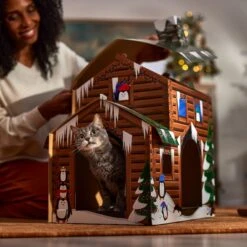 Frisco Holiday Log Cabin Cardboard Cat House -Frisco Shop 287287 PT3. AC SS1800 V1695043546