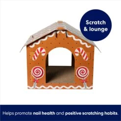 Frisco Holiday Gingerbread House Cardboard Cat House Cat Toy -Frisco Shop 287289 PT2. AC SS1800 V1695044346
