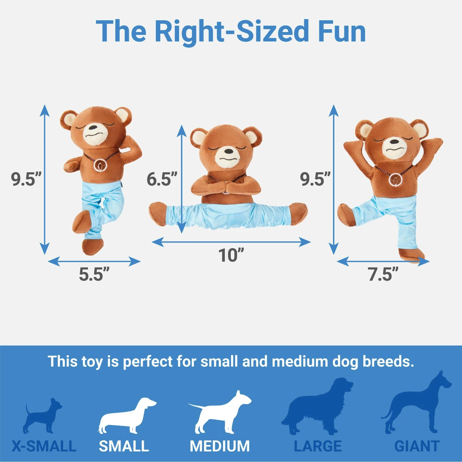 Frisco New Year, New Me Namaste Bear Plush Squeaky Dog Toy 2 Frisco New Year, New Me Namaste Bear Plush Squeaky Dog Toy - Image 2