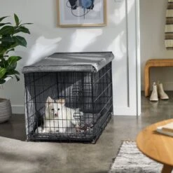 Frisco Faux Linen Dog Crate Cover -Frisco Shop 289630 PT5. AC SS1800 V1644249178