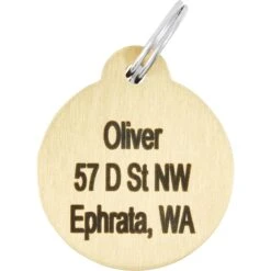 Frisco Brass Personalized Dog & Cat ID Tag, Round -Frisco Shop 296194 PT4. AC SS1800 V1628186570